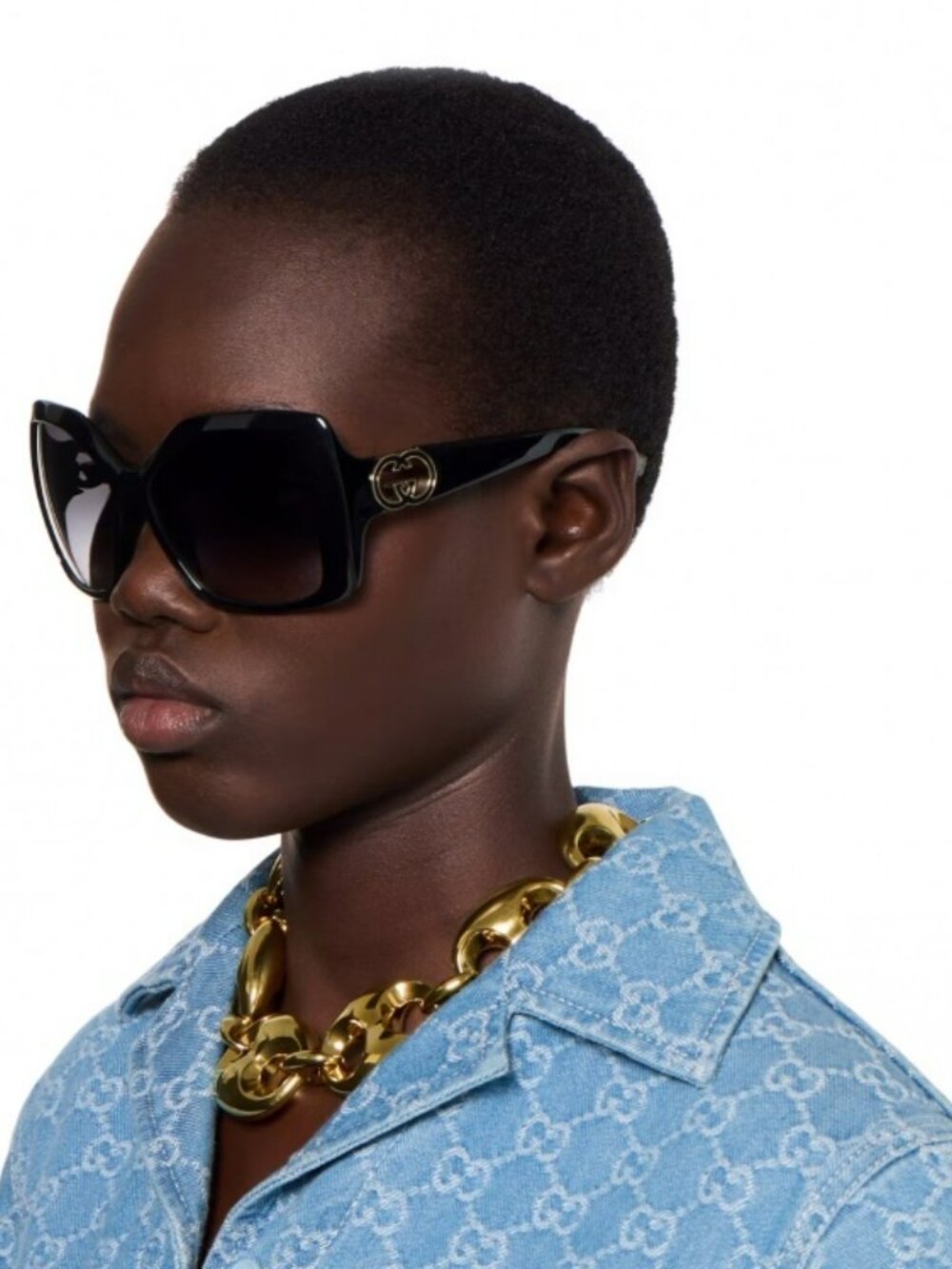 Gucci Women’s Sunglasses | Black Square Frame | Grey Gradient | GG2015S 001 - Picture 11 of 11